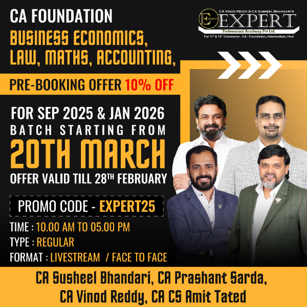 Picture of CA FOUNDATION FOR SEP 2025 & JAN 2026 BATCH STARTING FROM 20TH MARCH