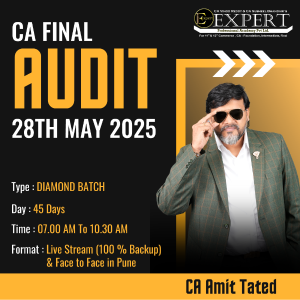 Picture of CA FINAL AUDIT 28TH MAY 2025 DIAMOND BATCH BY CA CS AMIT TATED 