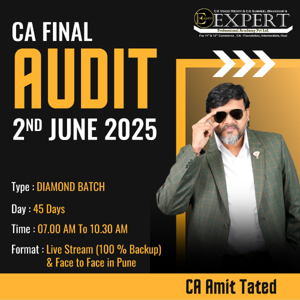 Picture of CA FINAL AUDIT 2nd June 2025 DIAMOND BATCH BY CA CS AMIT TATED